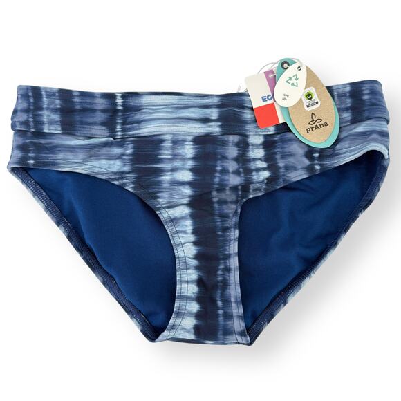 Prana Marta Bikini Bottoms Size XS Blue Belize Hazy Days Tie Dye Bathing Suit - Picture 2 of 6